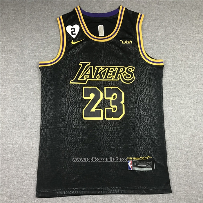 Camiseta Los Angeles Lakers Lebron James #23 Ciudad 2020-21 Negro